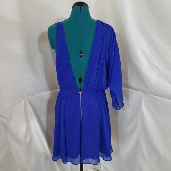 Sam Edelman Blue One-Shoulder Prom Dress - Picture 2 of 7